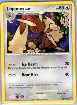 Lopunny 63/147 Non Holo Supreme Victors - Pokemon Card - LP - Image 1