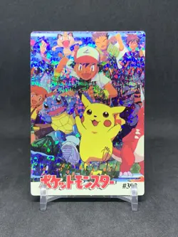 Pokemon Pocket Monsters Vintage Vending Prism Sticker Card #392 Ash Pikachu - Image 1