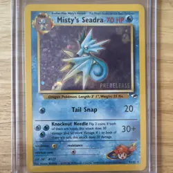 Pokemon TCG Misty's Seadra Prerelease Holo Promo Gym Heroes 9/132 2000 Card - Image 2