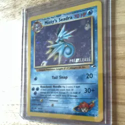 Pokemon TCG Misty's Seadra Prerelease Holo Promo Gym Heroes 9/132 2000 Card - Image 4