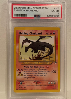 2002 Pokemon Neo Destiny Shining Charizard Card PSA 6 107/105 - Image 1