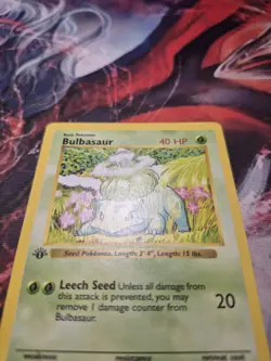 Bulbasaur 44/102 1st Edition Shadowless Base Set Regular LP/MP - Pokemon Card - Image 2