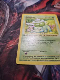Bulbasaur 44/102 1st Edition Shadowless Base Set Regular LP/MP - Pokemon Card - Image 4