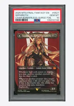 MTG PSA 10 Sephiroth Char Borderless Surge Foil 2025 #0527 FIN English - Image 1