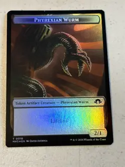 mtg foil token Phyrexian Wurm // Servo, 0018/0033, Modern Horizons 3, unplayed - Image 1