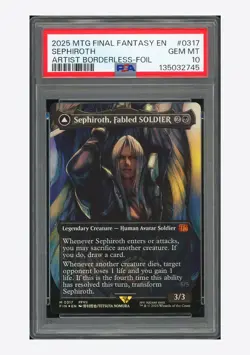 MTG PSA 10 Sephiroth Artist Borderless Foil 2025 #0317 FIN English - Image 1