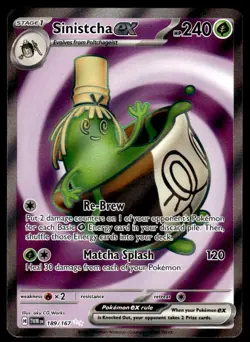 Pokemon TCG SV06: Twilight Masquerade #189/167 Sinistcha ex NM - Image 1