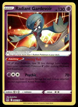 Pokemon TCG SWSH11: Lost Origin #069/196 Radiant Gardevoir LP - Image 1