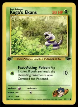 Pokemon TCG Gym Challenge 1st Edition #077/132 Koga's Ekans LP+ - Image 1