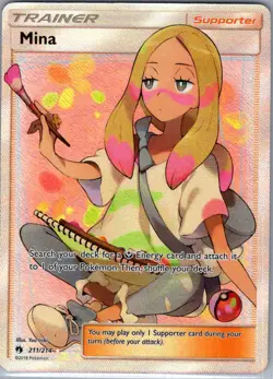 Mina (Full Art) 211/214 SM - Lost Thunder - Pokemon Card - NM - Image 1