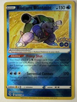 Radiant Blastoise 018/078 Pokemon GO Holo NM - Image 1