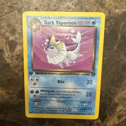 Pokemon Dark Vaporeon TCG 1st Edition Uncommon Card 45/82 - Image 1