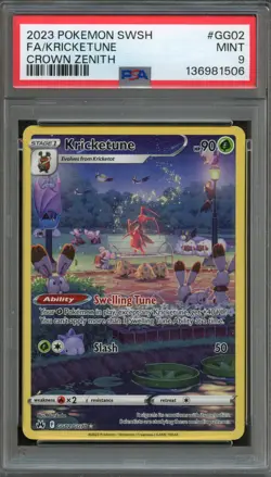 PM - 2023 - POKEMON SWSH - CROWN ZENITH - #GG02 - KRICKETUNE - PSA 9 (MINT) - Image 1
