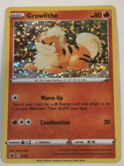 Growlithe Holo 4/15 McDonalds 2022 Match Battle Pokemon Card Mint NM Holo - Image 1