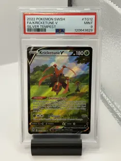 2022 Pokemon Kricketune V Full Art Silver Tempest TG12/TG30 PSA 9 MINT - Image 1