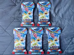 Pokemon TCG Scarlet & Violet Obsidian Flames x5 Booster Pack Card Game New - Image 1