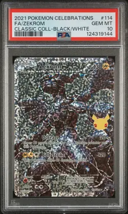 2021 POKEMON CELEBRATIONS CLASSIC COLL #114 FULL ART/ZEKROM PSA 10 - Image 1