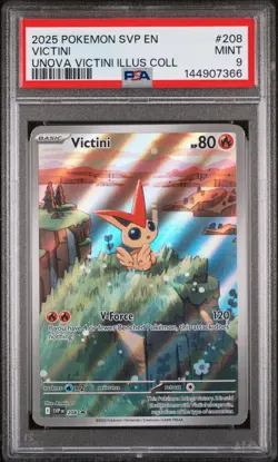 2025 POKEMON SVP EN-SV BLACK STAR PROMO #208 VICTINI PSA 9 - Image 1