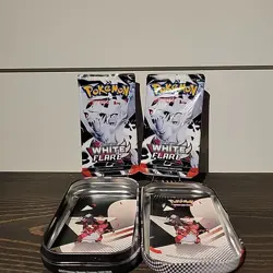 Pokemon TCG White Flare Mini Tin 💎 FACTORY SEALED💎 2 White Flare Booster Packs - Image 4