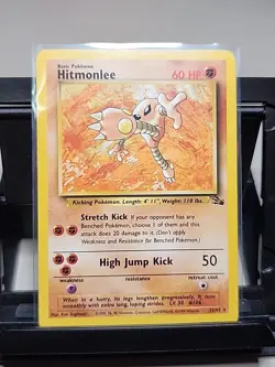 Pokemon TCG Hitmonlee Fossil 22/62 - Vintage/ Non-Holo LP - Image 1
