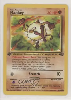 Mankey 1st Ed. Pokemon Jungle #55 1999 - Image 1