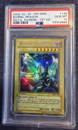 Barrel Dragon *PSA 10* 1st Edition *MRD-126* FADED Ultra Rare *2002* Yugioh - Image 1