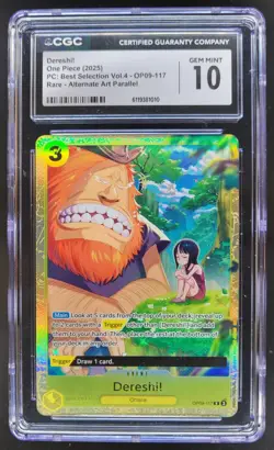 2025 ONE PIECE DERESHI! RARE ALT ART OP09-117 CGC 10 A PT - Image 1