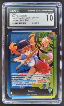 2025 ONE PIECE NAMI LEADER NAMI DECK OP11-041 CGC 10 A PT - Image 1