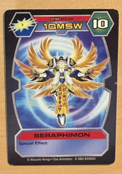 Digimon D-Tector SERAPHIMON Card 2002 Bandai, DT-62 MEGA, 1QM5W - Image 1