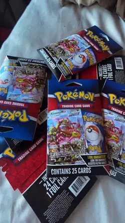 FIVE Pokemon 25 Card Mystery Pack Includes One Foil Card - Factory Sealed - Image 1