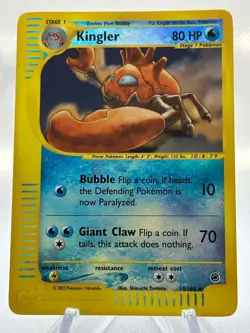 Kingler Reverse Holo Rare Expedition 15/165 Pokemon Vintage WOTC Pokemon Card - Image 1
