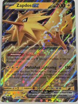 Zapdos ex 145/165 Holo Double Rare – Scarlet & Violet 151 Pokemon Card NM ⚡ - Image 1