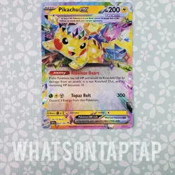 Pokemon Card Pikachu Ex 057/191 Ultra Rare Scarlet Violet Surging Sparks LP - Image 1