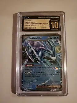 CGC Pristine 10 Suicune ex 010/034 Pokemon TCG Classic Holo Legendary Card - Image 1