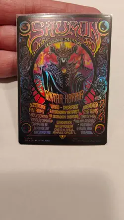 MTG SAURON, THE DARK LORD BORDERLESS POSTER FOIL The Lord of the Rings NM - Image 1