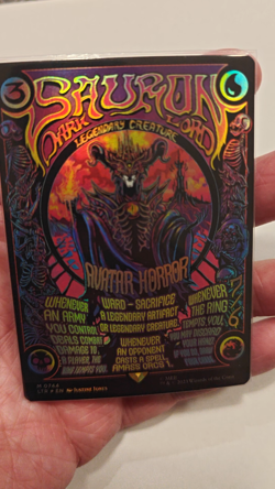 MTG SAURON, THE DARK LORD BORDERLESS POSTER FOIL The Lord of the Rings NM - Image 2