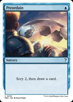 MTG - Preordain - White Border - Mystery Booster 2 - Magic the Gathering - Image 1