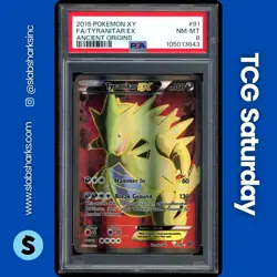 2015 POKEMON XY ANCIENT ORIGINS #91/98 TYRANITAR EX FULL ART ULTRA RARE PSA 8 - Image 1