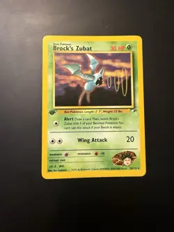 Pokemon TCG Gym Heroes 1st Edition - Brock's Zubat #24 Rare M/NM - Image 1