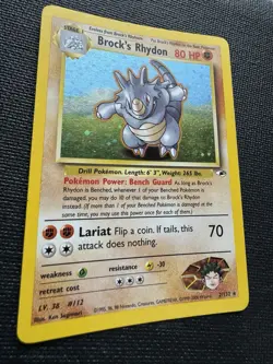 Brock’s Rhydon 2/132 Holo Gym Challenge Pokemon Card TCG 2000 - Image 3