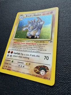 Brock’s Rhydon 2/132 Holo Gym Challenge Pokemon Card TCG 2000 - Image 4