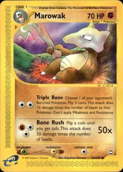 Pokemon Marowak Aquapolis 54/147 Light Play LP+ or Better - Image 1