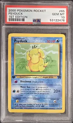 2000 POKEMON ROCKET 1ST EDITION #65 PSYDUCK PSA 10 - Image 1