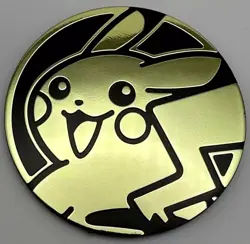 Pokemon Pikachu Coin Collectible TCG Trading Card Game Flip Gold Reflective - Image 1