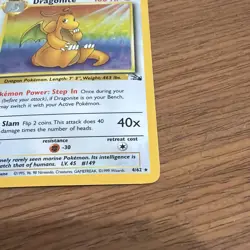 1999 Pokemon Fossil Dragonite Holo 4/62 HP Vintage WOTC LP - Image 4