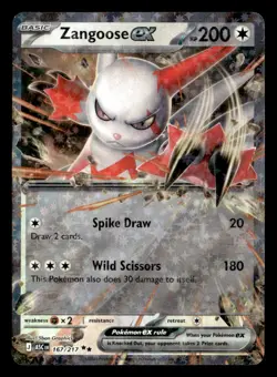 Pokemon Zangoose ex #167/217 tcg Near Mint or Better - Image 1