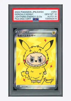 Pokemon PSA 10 AUTO 10 Lightning Energy SR Gonzalo Kenny 2022 254/172 S12a JPN - Image 1