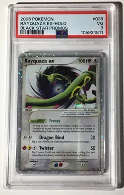 2006 POKEMON BLACK STAR PROMOS #039 RAYQUAZA EX-HOLO PSA 3 - Image 1