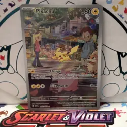 Pokemon Pikachu 173/165 Scarlet & Violet 151 Illustration Rare Full Art Holo - Image 1