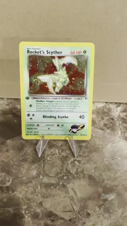Pokemon Rocket's Scyther 1st Edition 13/132 Gym Heroes Holo SWIRL! NM - Image 2
